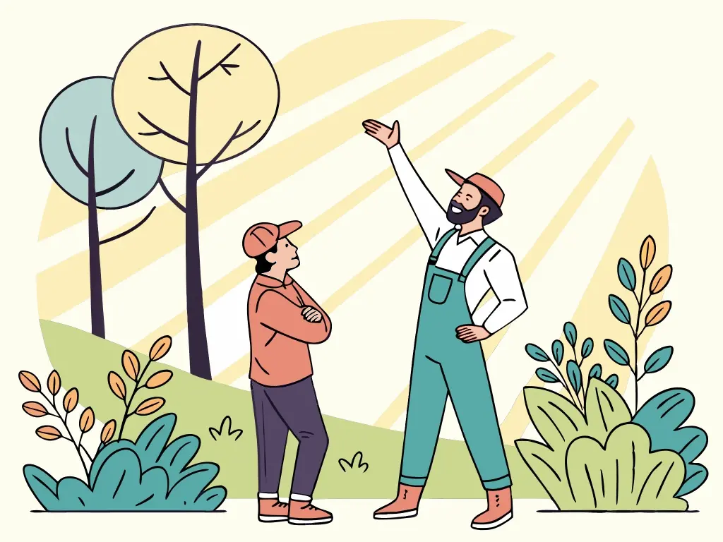 Jonas og Søren i haven